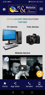 PC und Website Service Applikation
